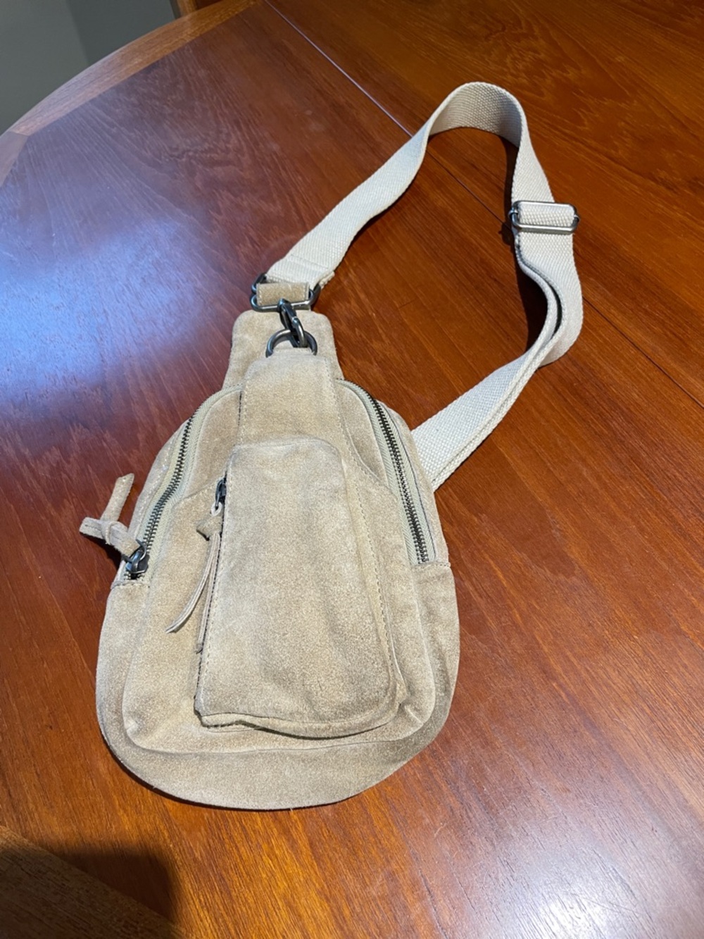 Free People suede tan Hudson sling bag